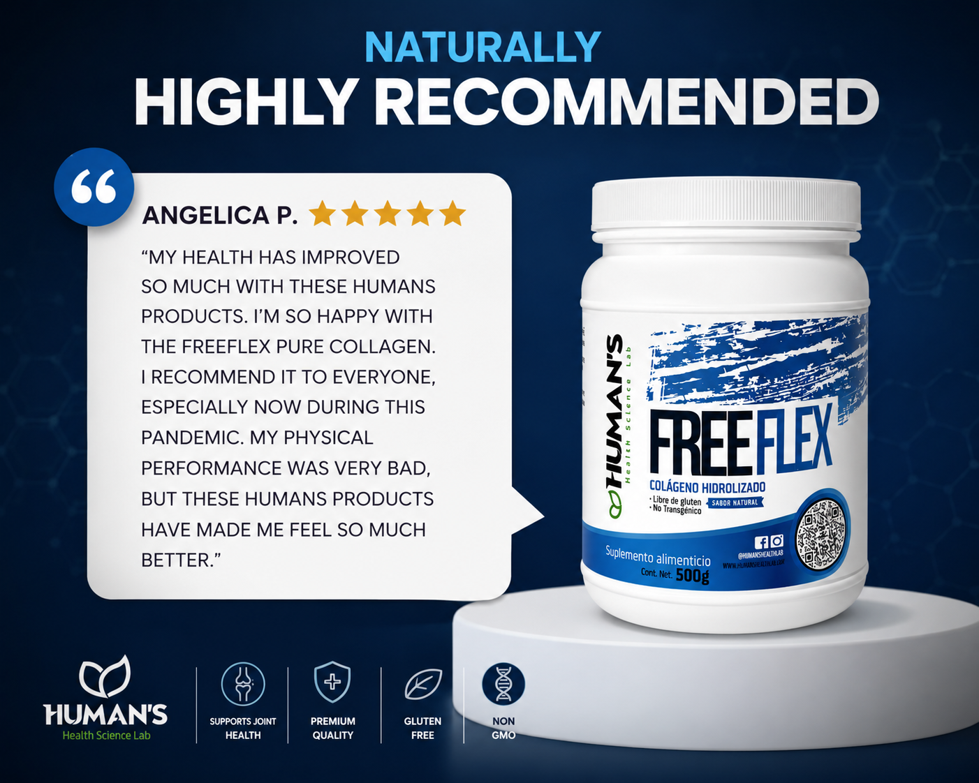 FreeFlex Hydrolyzed Collagen Powder 500g | Joint & Mobility Support | Gluten Free