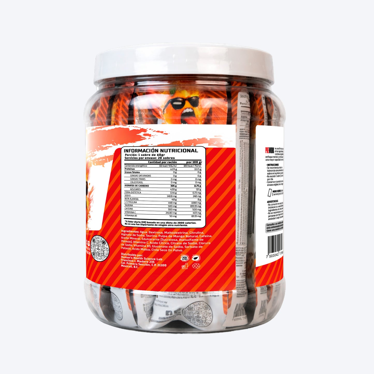 Humans Pre-Workout Gel – Mango Chili | Fast Energy + Focus + Pump | 20 Sachets (60g each)