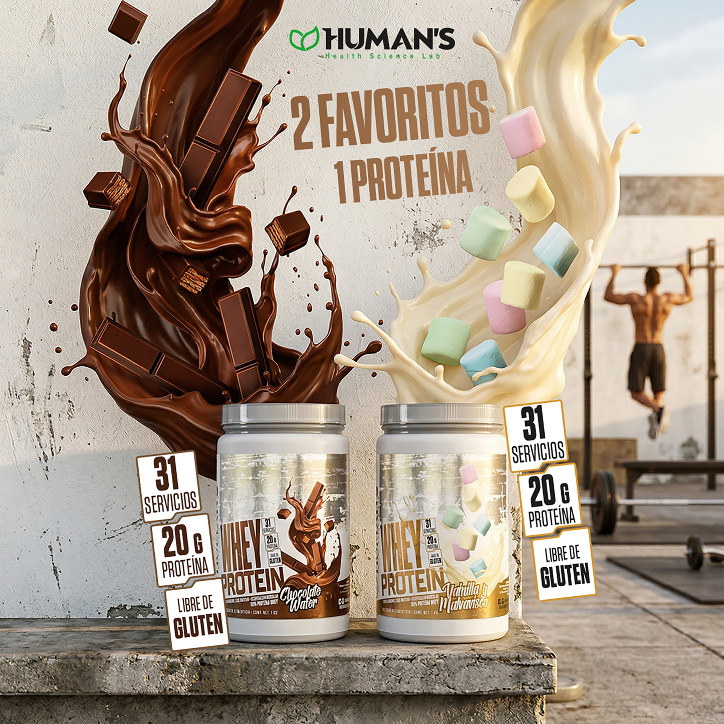 Humans Whey Protein – Chocolate Wafer | 20g Protein | No Added Sugar | Gluten Free | 31 Servings