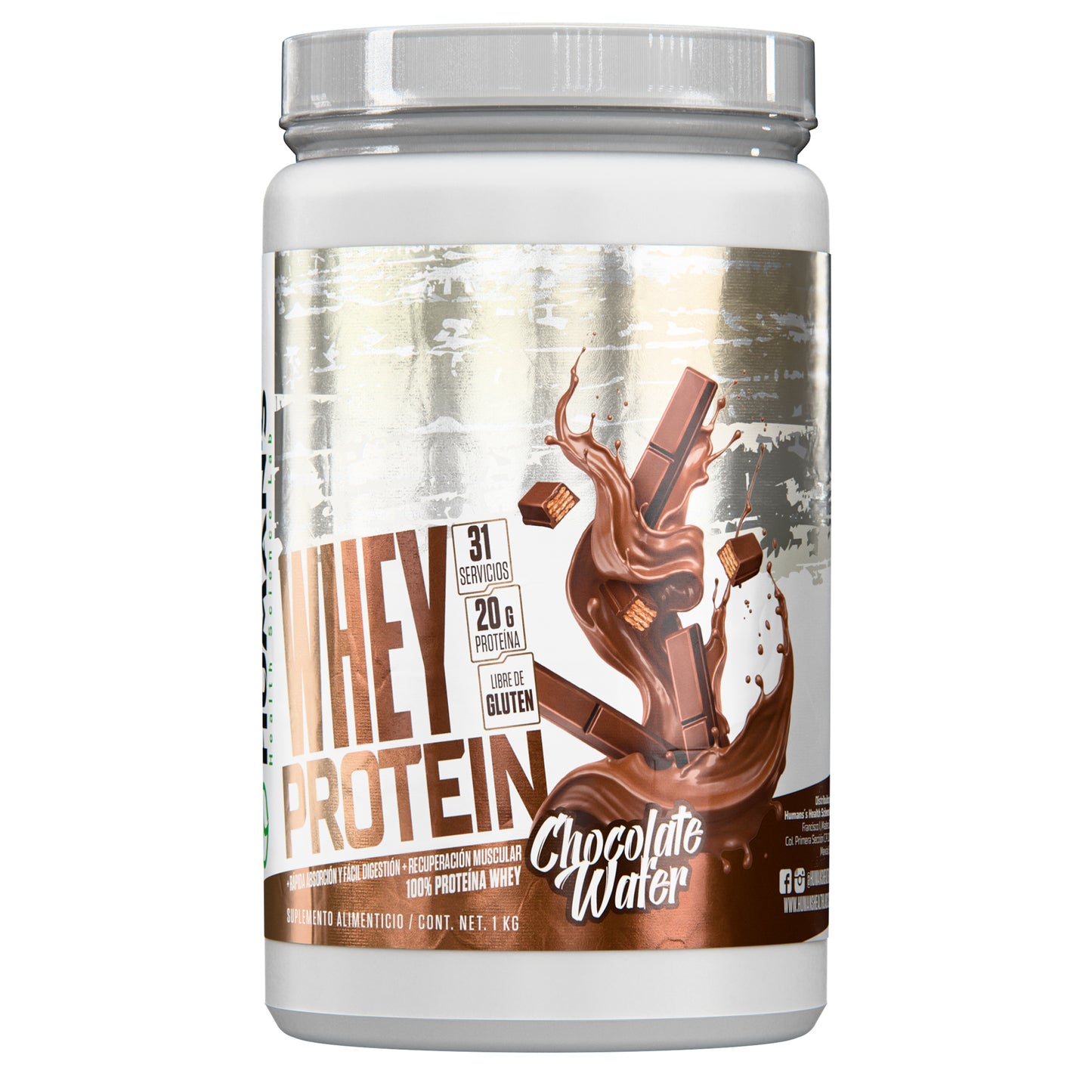 Humans Whey Protein – Chocolate Wafer | 20g Protein | No Added Sugar | Gluten Free | 31 Servings