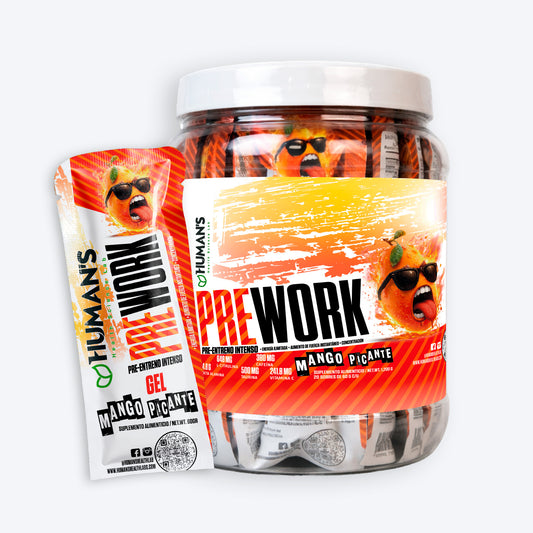 Humans Pre-Workout Gel – Mango Chili | Fast Energy + Focus + Pump | 20 Sachets (60g each)