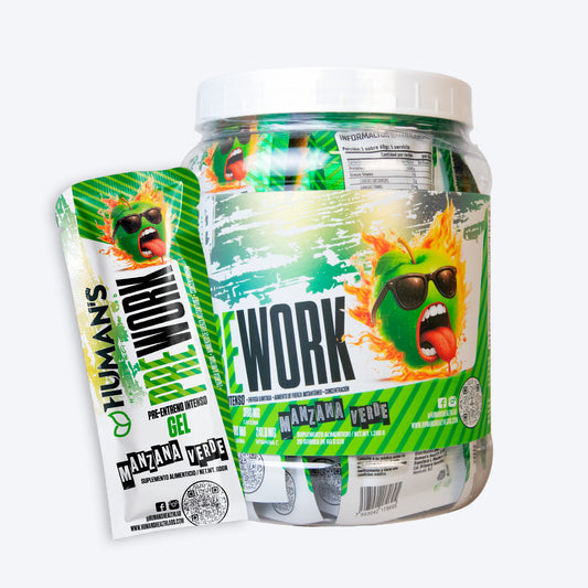 Humans Pre-Workout Gel – Green Apple | Fast Energy + Focus + Pump | 20 Sachets (60g each)