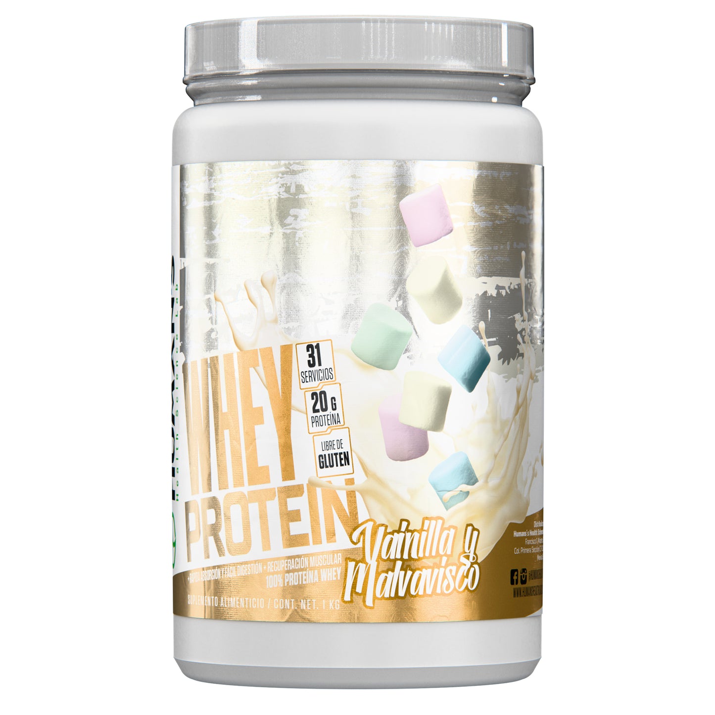 Humans Whey Protein – Vanilla Marshmallow | 20g Protein | No Added Sugar | Gluten Free | 31 Servings