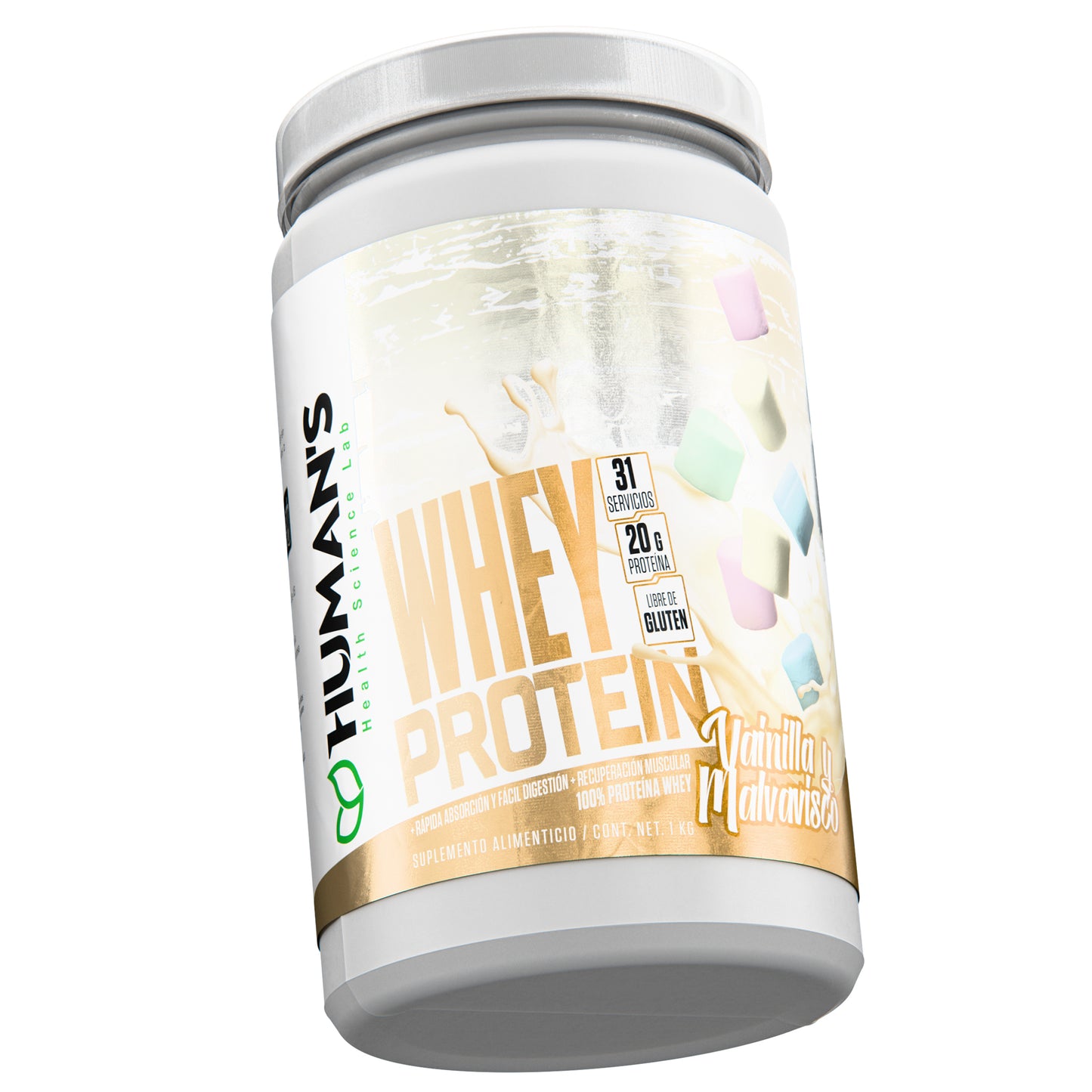 Humans Whey Protein – Vanilla Marshmallow | 20g Protein | No Added Sugar | Gluten Free | 31 Servings